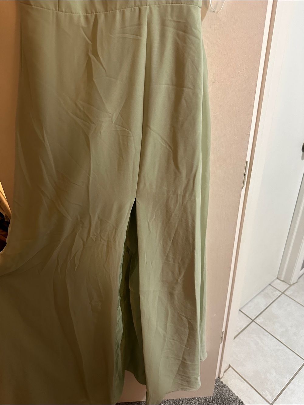 Azazie sage green square neck bridesmaid dress with slit - Picture 3 of 3